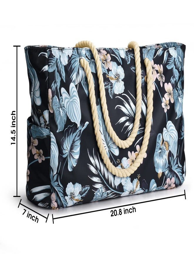 Becokan Beach Bag Large Beach Tote Bag for Women Waterproof Sandproof Swim Pool Bag With Zipper - Image 4